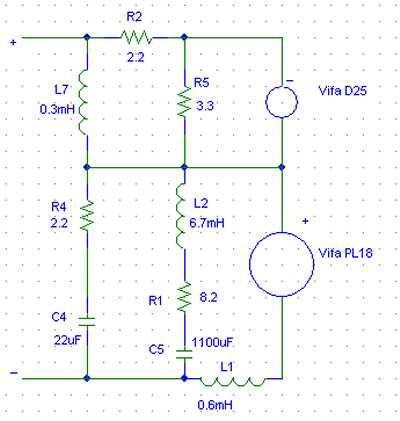 Electrical diagram of the serial network
